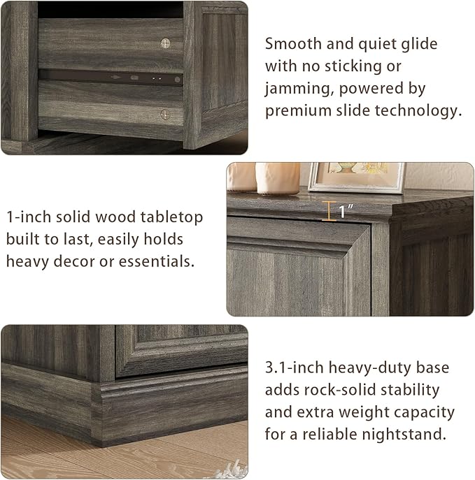 CARPETNAL Farmhouse 6 Drawer Dresser for Bedroom, 55 Inch Wide Modern Grey Dresser TV Stand with Large Drawers & Bar Handles, Rustic Wood Chest of Drawers for Bedroom, Living Room, Hallway, Entryway.