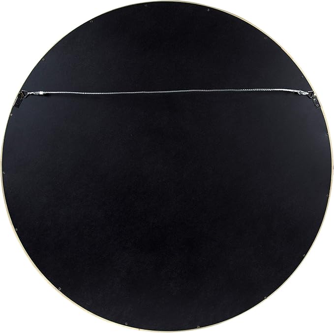Kate and Laurel Hutton Round Decorative Large Modern Wood Frame Wall Mirror, 30 Inch Diameter, Natural Finish