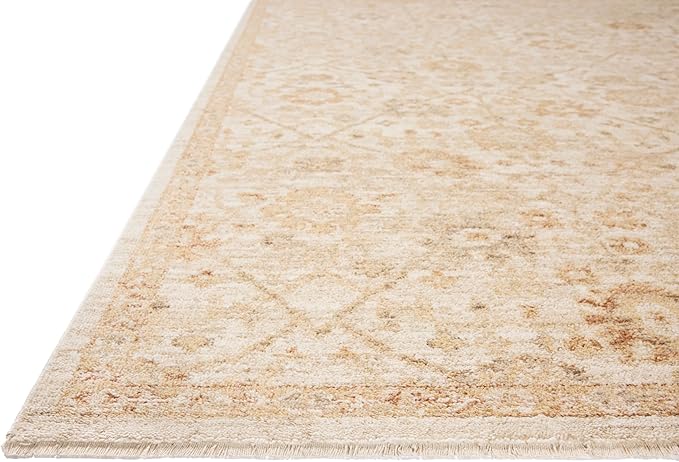 Loloi Chris Loves Julia Palma Collection PLM-04 Natural/Spice 6'-3" x 9'-6" Area Rug Vintage Style Boho Living Room Bedroom Carpet