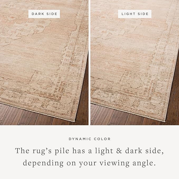 Loloi Chris Loves Julia Palma Collection PLM-02 Spice/Natural 11'-6" x 15'-7" Area Rug Vintage Style Boho Living Room Bedroom Carpet