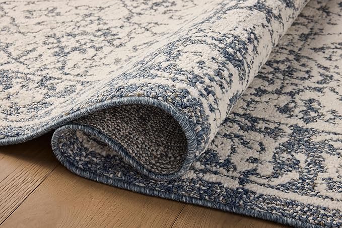 Loloi Magnolia Home by Joanna Gaines Gigi Collection GIG-02 Ivory/Blue 5'-3" x 7'-6" Area Rug