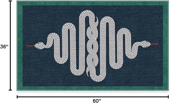 RUGGABLE x Jonathan Adler Washable Modern Area Rug – Venom Sapphire 3x5, Stain-Resistant, Non-Slip – Small Machine Washable Rugs for Living Room, Bedroom, Hallway, Entryway & Office–with Standard Pad