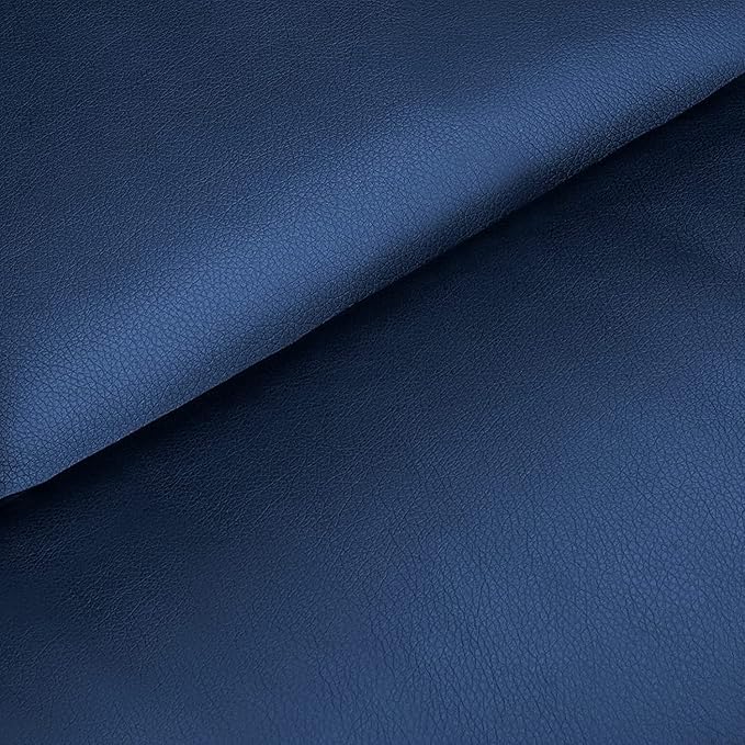 MCombo Medium Lay Flat Dual Motor Power Lift Recliner Chair Sofa with Massage and Heat for Elderly People, Infinite Position, Faux Leather 7679 (Navy Blue, Medium)