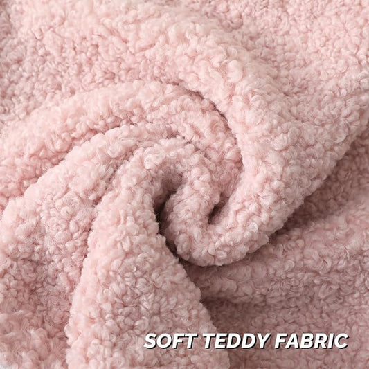 FUTEI Pink Throw Pillow Covers 20x20 Inch Set of 2,Furry Faux Fur Teddy Boucle Textured Cushion Covers,Soft Fluffy Decorative Pillow Case,Home Decor for Couch Bed Living Room Office Car