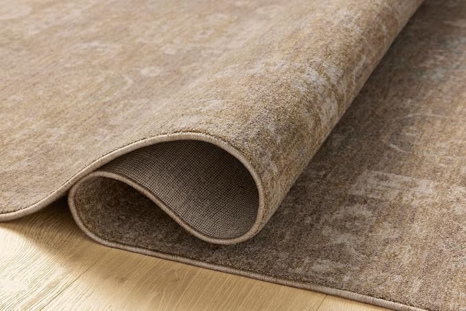 Loloi Chris Loves Julia Louisa Collection LOI-04 Taupe/Gold 2'-7" x 10'-0", .38" Pile Height, Runner Rug