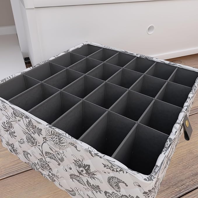 Martha Stewart Essential Collapsible Stackable Decorative Home Storage Organization With Lidded Tops, Lidded Storage Organizer, Bedford Floral