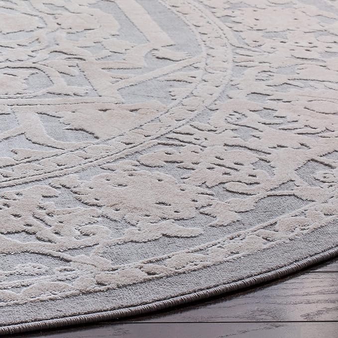 SAFAVIEH Reflection Collection Runner Rug - 2'3" x 12', Light Grey & Cream, Non-Shedding & Easy Cleaning, Ideal for Living Room, Bedroom (RFT665C)