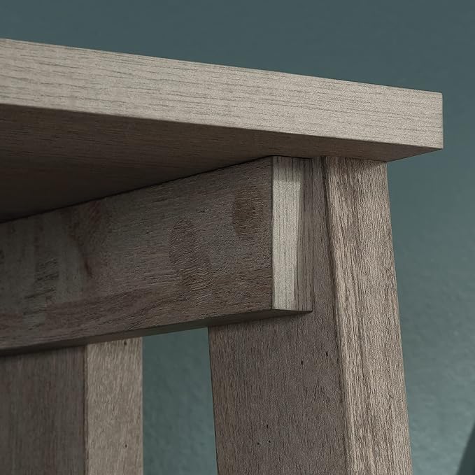 Sauder Ladder Bookshelf 5 Tier Trestle Ladder Shelf Wooden Bookcase, in Mystic Oak