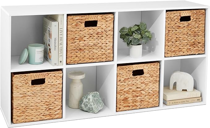 Best Choice Products 8-Cube Storage Organizer, 11in Shelf Opening, Bookcase, Display Shelf, Customizable w/ 3 Removable Back Panels – White