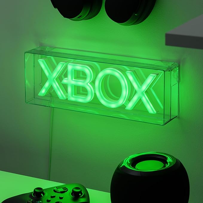 Paladone Xbox LED Neon Light, Free Standing or Wall Mountable Gaming Desk Accessories, Game Room Decor & Gift for Gamers, 11.7" Wide
