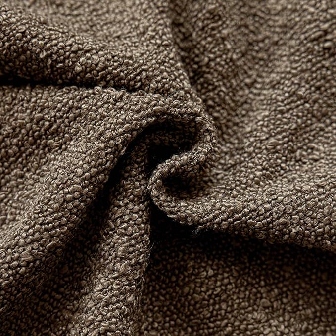 Foindtower Pack of 2 Textured Boucle Throw Pillow Covers Accent Solid Pillow Cases Cozy Soft Decorative Couch Cushion Case for Chair Sofa Bedroom Living Room Home Decor 18x18 Inch Light Brown