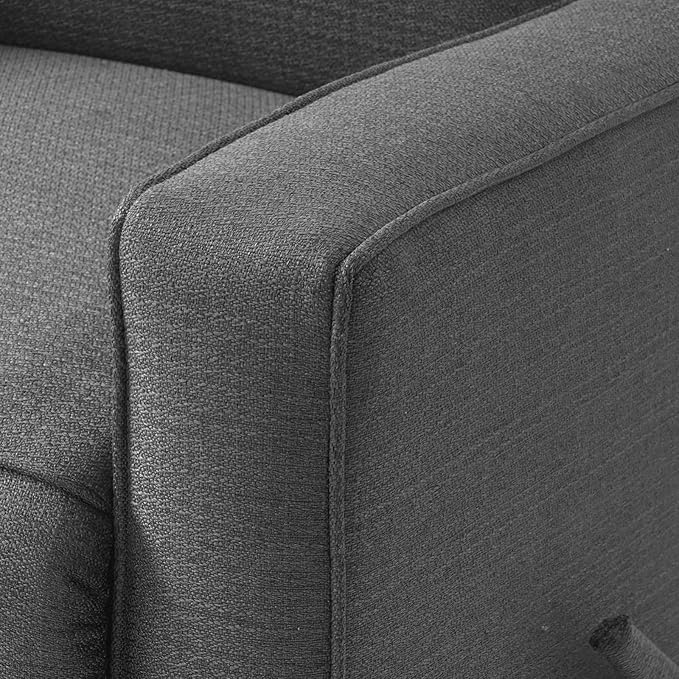Harkawon Swivel Rocker Recliner Chair, Glider Rocker Recliner, Rocking Chair Nursery, Fabric Chair with High Back, Deep Seat, for Living Room, Bedroom (Dark Grey)