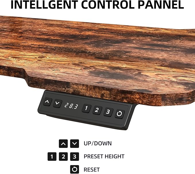 59 Inch L Shaped Standing Desk with Shelves and Keyboard, Electric Corner Standing Desk Adjustable Height, Sit Stand Computer Table with Reversiable Splice Board,Rustic Brown