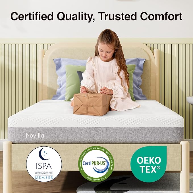 Novilla Full Mattress, 6-Inch Gel Memory Foam Mattress for Cool Night Sleep & Pressure Relief, Medium Firm Full Size in a Box, Bliss