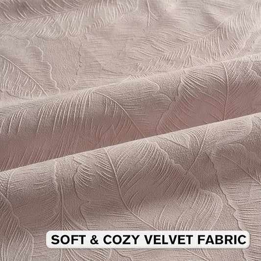 FUTEI Pink Velvet Throw Pillow Covers 22x22 Inch Set of 2,Soft Embossed Leaf-Relief Textured Cushion Cases,Natural Home Decor for Couch Living Room