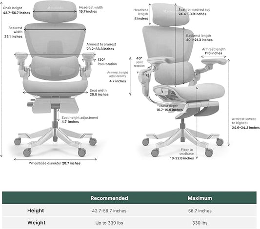 HINOMI H2 Pro Premium Ergonomic Office Chair - Comfy Home Office Desk Computer Chair with Adjustable Back Support, Swivel Wheels, Flip-up Arms, Comfortable Mesh Seat for Desk Work (Gray)