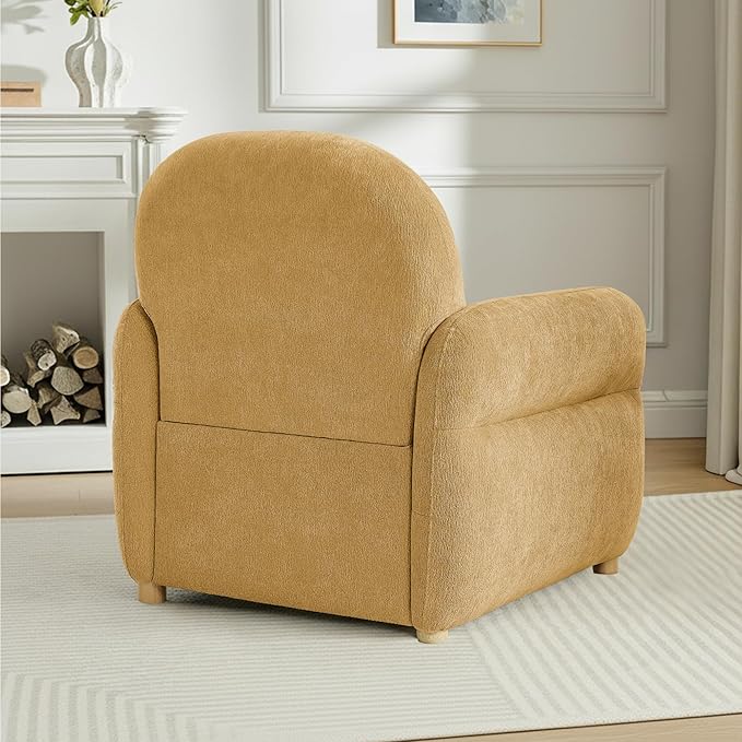 33.5" Mordern Accent Chairs,Reading Chair with Storage,Single Sofa in Chenille Fabric for Living Room, Bedroom and Compact Spaces. (Ginger Yellow)