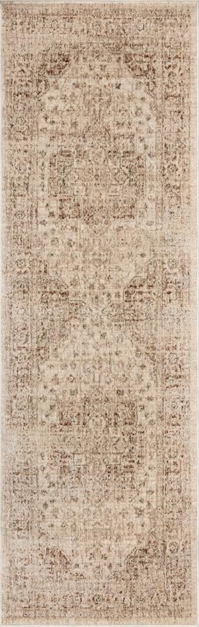 Loloi Magnolia Home by Joanna Gaines Junie Collection JUE-04 Natural/Clay 9'-6" x 13', .38" Pile Height, Area Rug