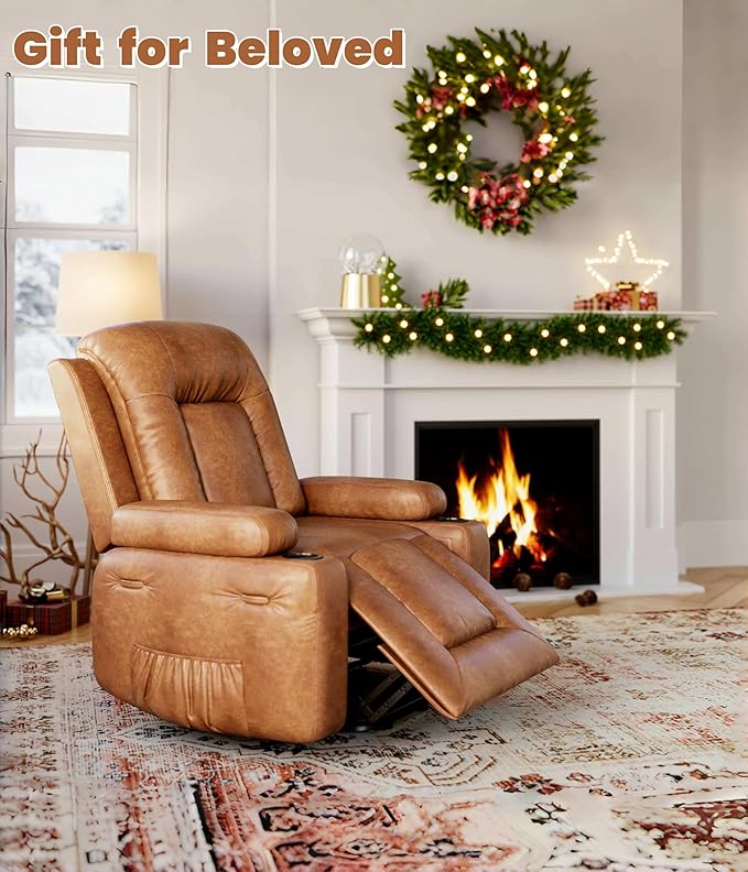 GarveeHome Oversized Wide Power Lift Recliner Chair - Heat and Massage, Faux PU Leather, Adjustable Back and Legs, Electric Lift Chair Designed for The Elderly and People with Mobility impaired
