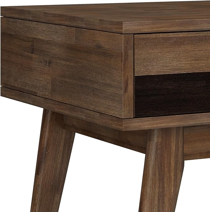 SIMPLIHOME Clarkson SOLID ACACIA WOOD 22 Inch Wide Rectangle Contemporary End Table in Rustic Natural Aged Brown, For the Living Room and Bedroom