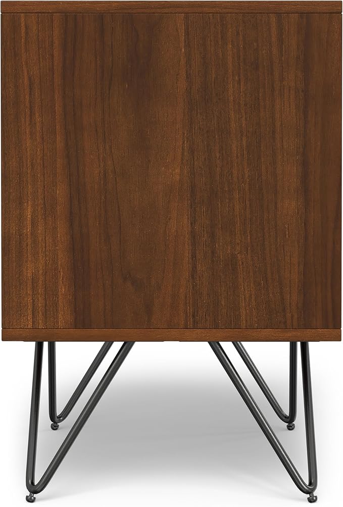 SIMPLIHOME Hunter 20 inch Wide Industrial Modern Nightstand in Walnut for the Living Room and Bedroom
