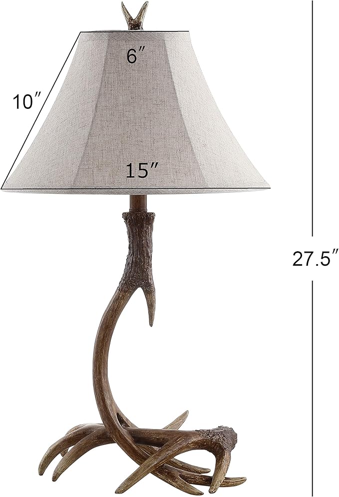 JONATHAN Y JYL6305A Antler 27.5" Rustic Resin LED Table Lamp Traditional Bedside Desk Nightstand Lamp for Bedroom Living Room Office College Bookcase LED Bulb Included, Brown