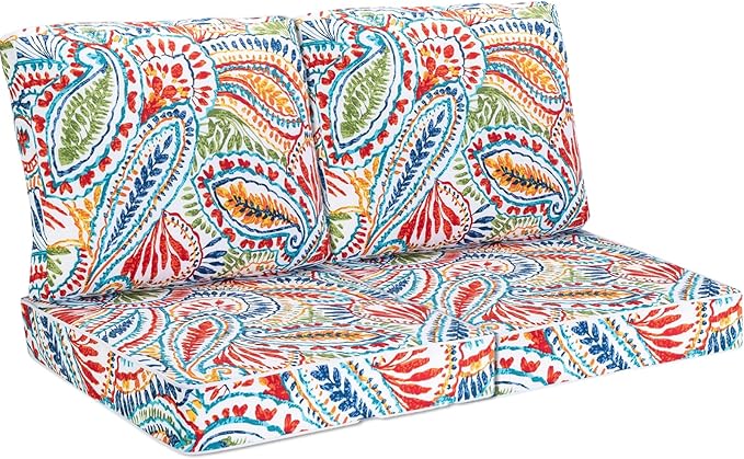 JMGBird Outdoor Cushion Tufted Pillow, Deep Seat Outdoor Chair Cushion 22"x22" Patio Cushions for Outdoor Furniture