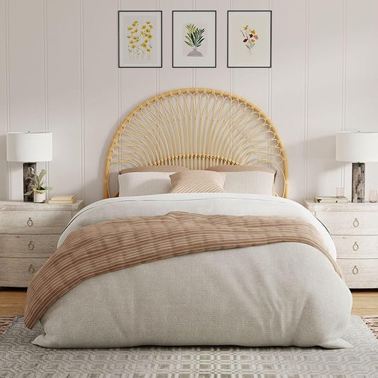 KOUBOO Rattan Loop Headboard, Full, Natural