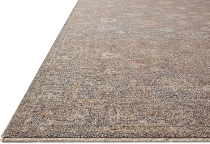 Loloi Chris Loves Julia Louisa Collection LOI-01 Stone/Multi 5'-3" x 5'-3", .38" Pile Height, Round Area Rug