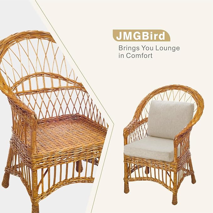 JMGBird Outdoor Cushion Tufted Pillow, Deep Seat Outdoor Chair Cushion Set 22"x22" Patio Cushions for Outdoor Furniture