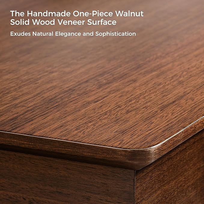EUREKA ERGONOMIC Ark Standing Desk, 63 inch Executive Desk with Drawers,Modern Trapezoidal Leg Luxury Home Office Computer Desk w Monitor Stand Smart APP Control, Walnut