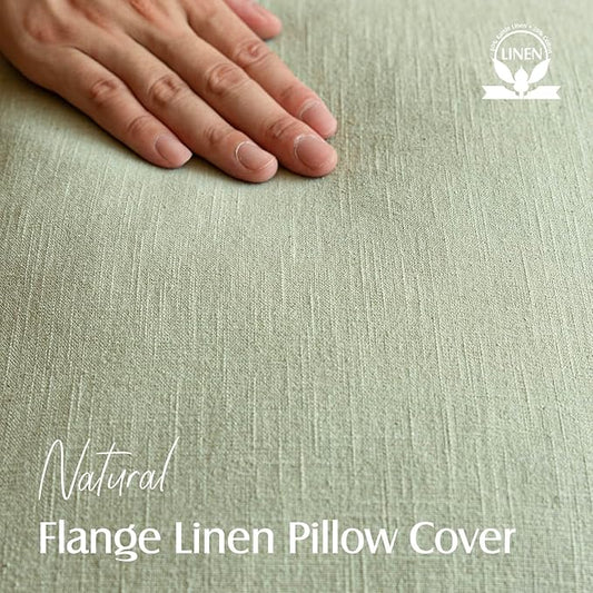 Foindtower Pack of 2, Decorative Linen Solid Throw Pillow Covers Accent Lumbar Cushion Case Boho Farmhouse Pillowcase for Chair Couch Sofa Bedroom Living Room Home Decor 12x20 Inch Light Sage Green
