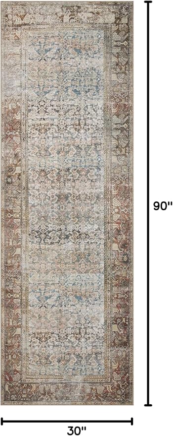Loloi Amber Lewis Georgie Collection GER-09 Multi/Spice 2'-6" x 7'-6", .19" Pile Height, Runner Rug
