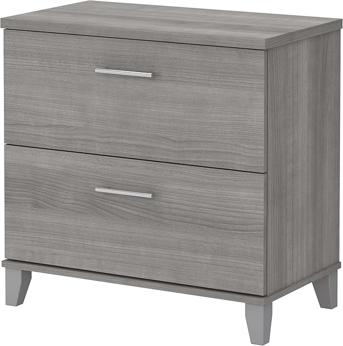 Bush Furniture 2 Drawer Lateral File Cabinet, Letter and Legal-Size Document Storage for Home or Professional Office, Somerset Collection, Platinum Gray