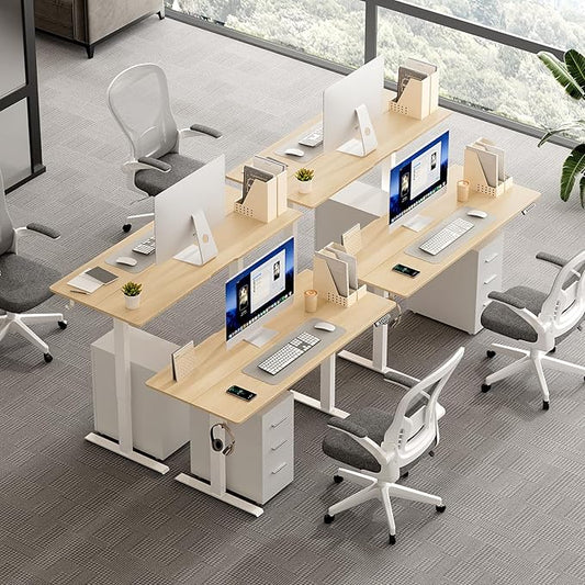 48 x 24 Inch Electric Standing Desk Adjustable Height, Sit Stand Desk, Stand up Desk for Home Office, Computer Workstation (Spliced Desktop,Oak)