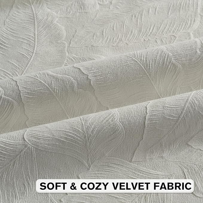 FUTEI Cream Velvet Throw Pillow Covers 12x20 Inch Set of 2,Soft Embossed Leaf-Relief Textured Lumbar Pillow Cases,Natural Home Decor for Couch Living Room