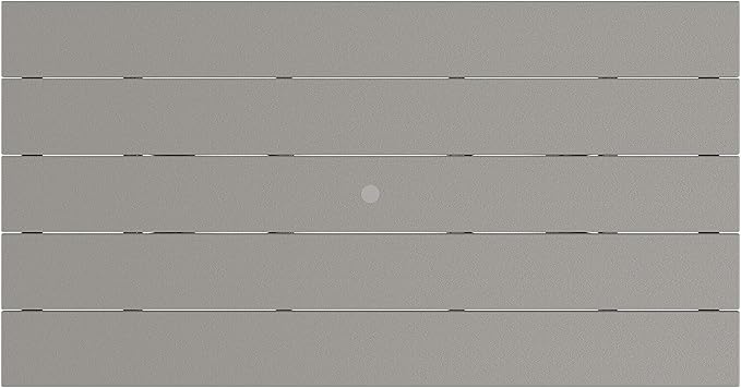 POLYWOOD Lakeside 37" x 72" Outdoor Dining Table, All-Weather HDPE Patio Furniture, Slate Grey, Made in USA
