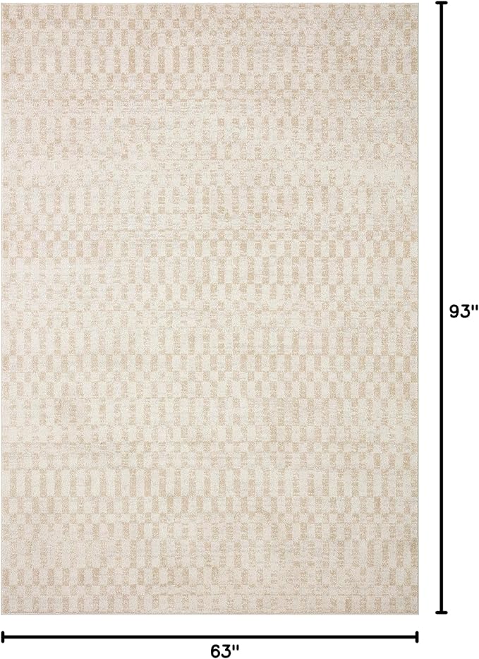 Loloi Kamala Collection KAM-05 Ivory/Natural 5'-3" x 7'-9" Area Rug