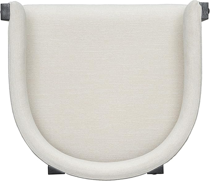 Christopher Knight Home Set of 2 Rylan Modern U-shape Fabric Upholstered Dining Room Counter Height Barstools,Kitchen Island Rubberwood Counter Stool,Armchair with Footrest+Curved Backrest,Beige+Black