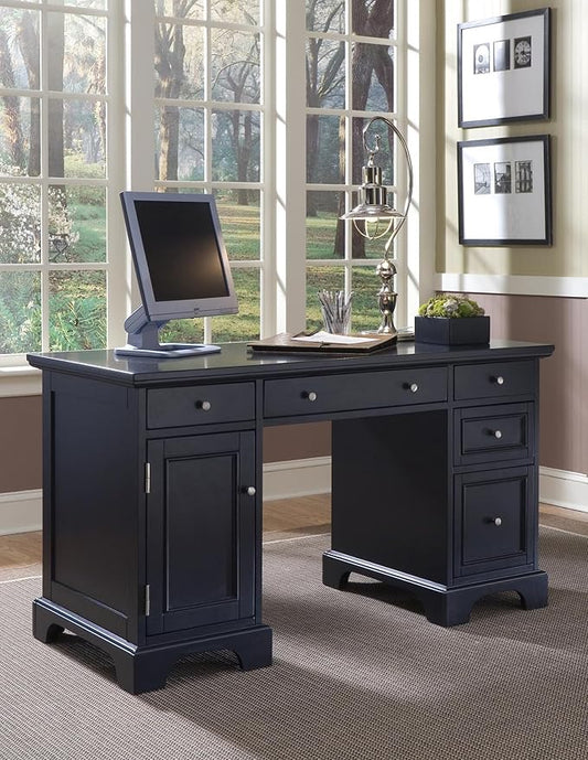 Homestyles Bedford Black Pedestal Desk