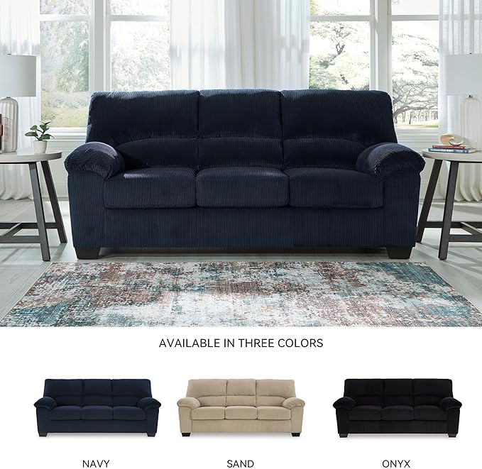 Signature Design by Ashley SimpleJoy Contemporary Sofa for Living Room, Blue