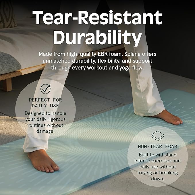 Retrospec Solana Yoga Mat 1" Thick With Nylon Strap For Men & Women - Non Slip Exercise Mat For Home Yoga, Pilates, Stretching, Floor & Fitness Workouts