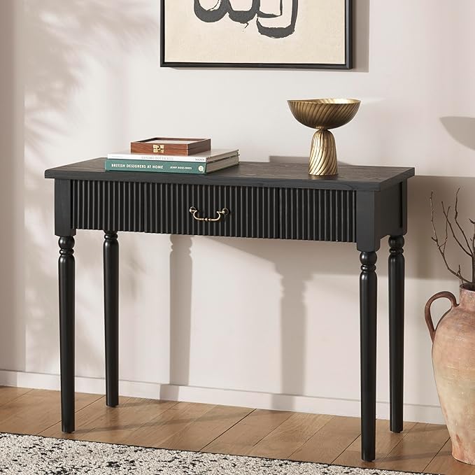 SAFAVIEH Home Collection Hanaka Black 1-Drawer Console Table