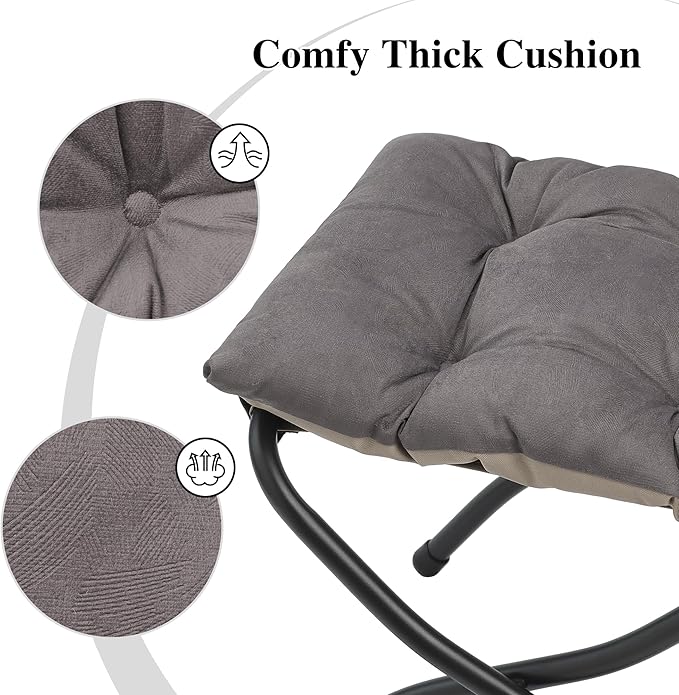 15"(H) Folding Ottoman, Foldable Footrest Stool, Portable Small Foot Stool for Couch, Collapsible Foot Rest Ottoman for Sofa, Accent Padded Ottomans for Living Room, Bedroom, Dark Coffee