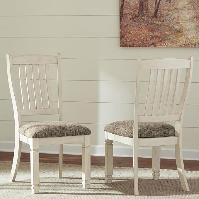 Signature Design by Ashley Bolanburg 20" Upholstered Dining Room Chair, Set of 2, Antique White