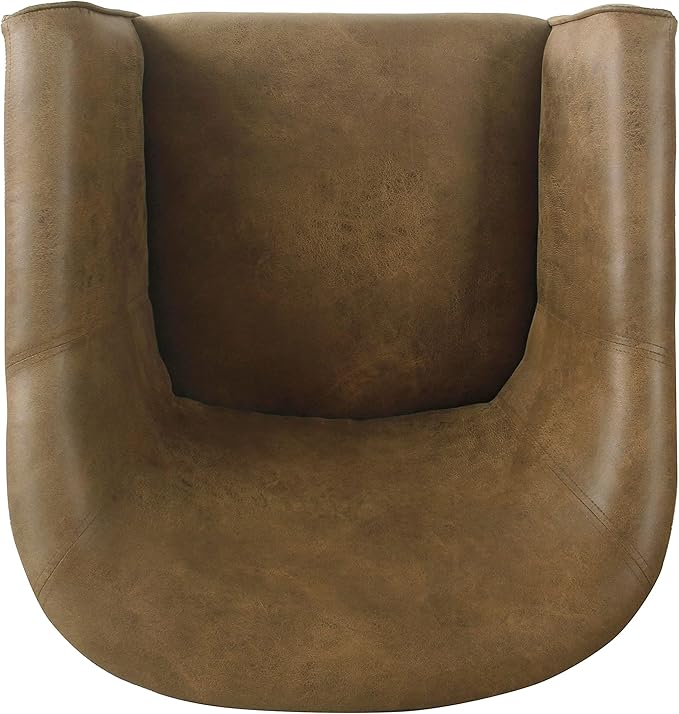 HomePop Modern Barrel Accent Chair, Brown