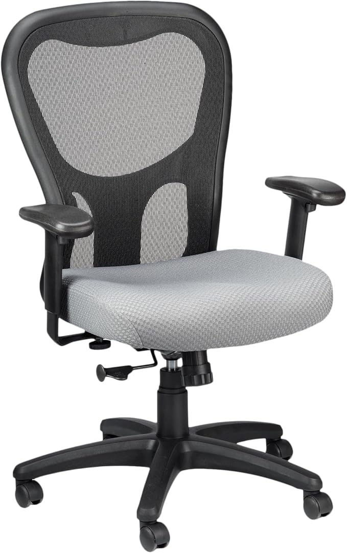 Tempur-Pedic TP9000C Mesh Swivel Task Chair with Tempur Material, Cooling Gel Layer, Adjustable Armrests, and Lumbar Support, Grey
