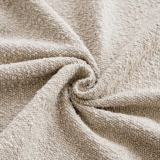 Foindtower Pack of 2, 20 x 20 Inch, Decorative Textured Boucle Throw Pillow Covers Accent Solid Pillow Cases Cozy Soft Couch Cushion Case for Chair Sofa Bedroom Living Room Home Decor, Oatmeal