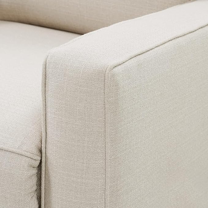 Harkawon Swivel Rocker Recliner Chair, Glider Rocker Recliner, Rocking Chair Nursery, Fabric Chair with High Back, Deep Seat, for Living Room, Bedroom, Beige