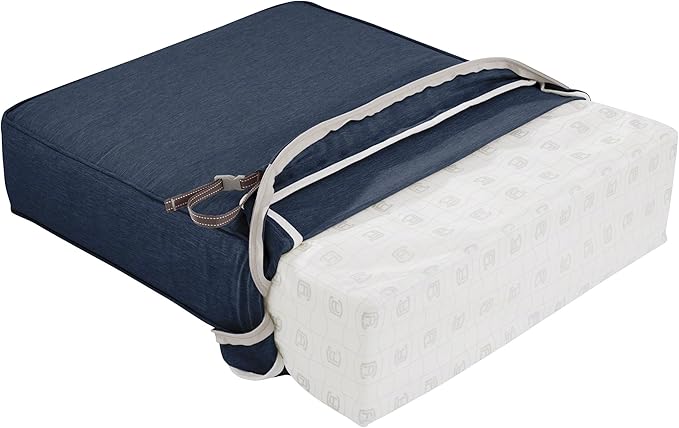 Classic Accessories Montlake FadeSafe Water-Resistant 23 x 23 x 5 Inch Outdoor Seat Cushion, Outdoor Chair Cushion, Heather Indigo Blue, Outdoor Chair Cushions, Patio Chair Cushions, Patio Cushions